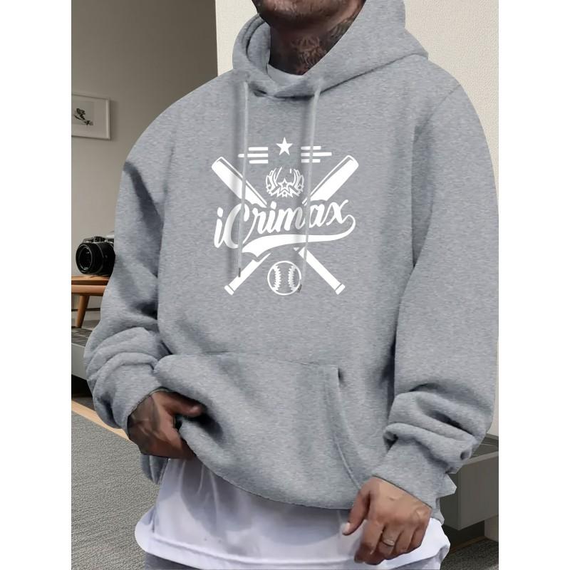 Womens Baseball Bat Graphic Hoodie Retro American Sport Style Loose Casual Sweatshirt