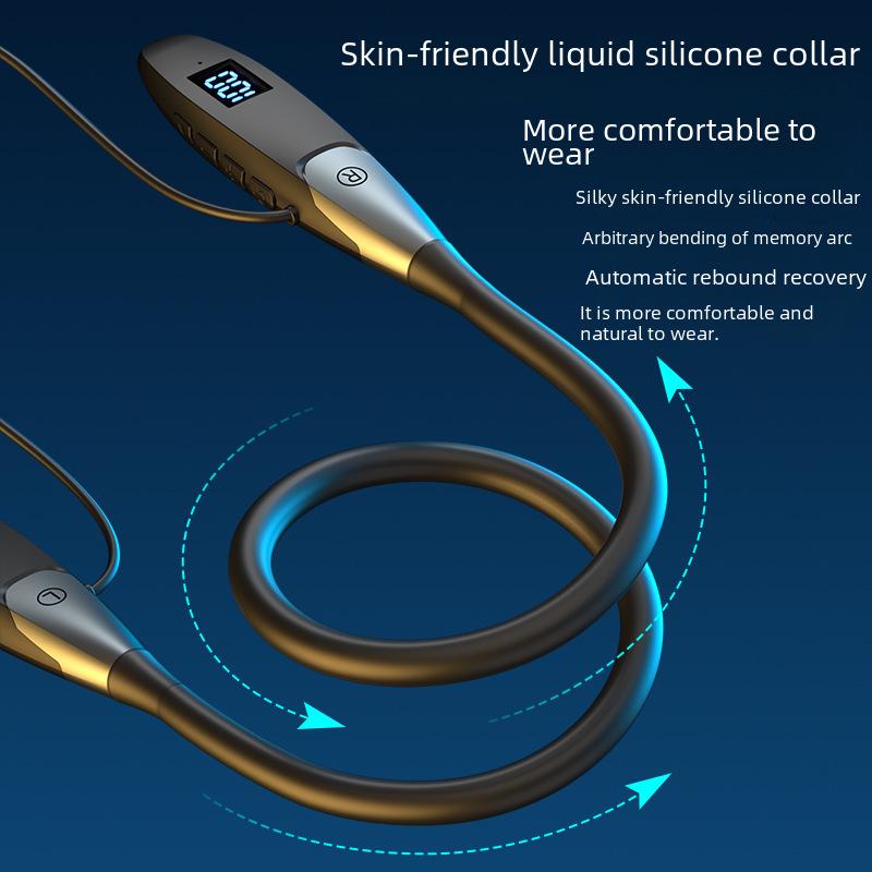 Представляем новые Bluetooth-наушники с шейным ободом: с мощной батареей, цифровым дисплеем, спортивным дизайном и слотом для карт.