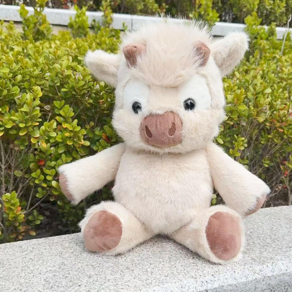 Highland Cattle Plush Toy Running Cow Stuffed Animal Adorable Scottish Highland Cow Plushie Soft Animal Gift For Kids Adults