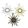 Retro DIY Alloy Jewelry Time Gem Necklace with 12mm Sun Pendant