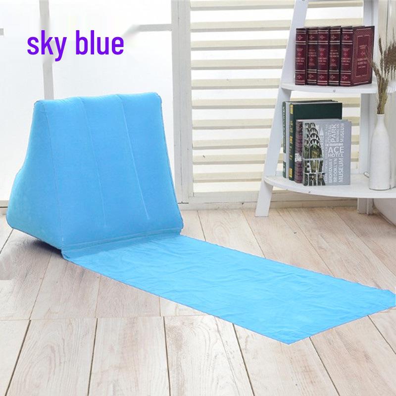 Inflatable Triangular Back Cushion Pillow - PVC Flocking Beach Mat
