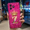 Красивый защитный чехол для телефона со буквой из алфавита и короной для ZTE Blade A36, мягкий силиконовый, черный, противоударный корпус, чехол для ZTE Blade A36