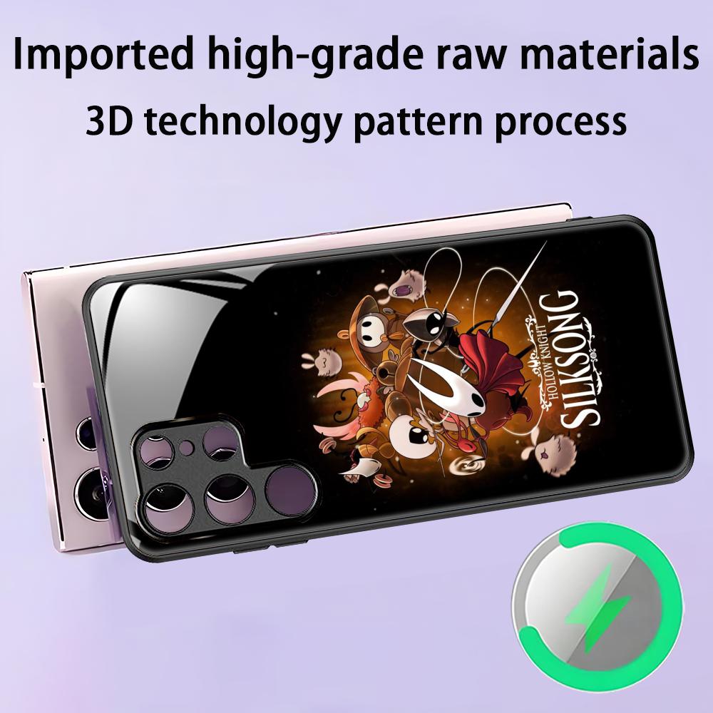 ГОРЯЧАЯ ИГРА Hollow Knight Silksong Чехол для телефона для Samsung S25 S24 S23 S22 S21 S20 Plus Ultra Note20 Стеклянный Магнитный Чехол