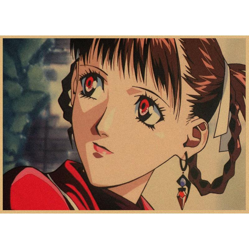 Retro Japanese Anime Wall Poster - Yasuomi Umetsu's Girl Killer on Kraft Paper