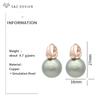 Fashion Round Simulated-pearl Drop Earrings For Women Girl Elegant Wedding Party Jewelry Rose Gold Color Stylish Eardrop Fine Gift