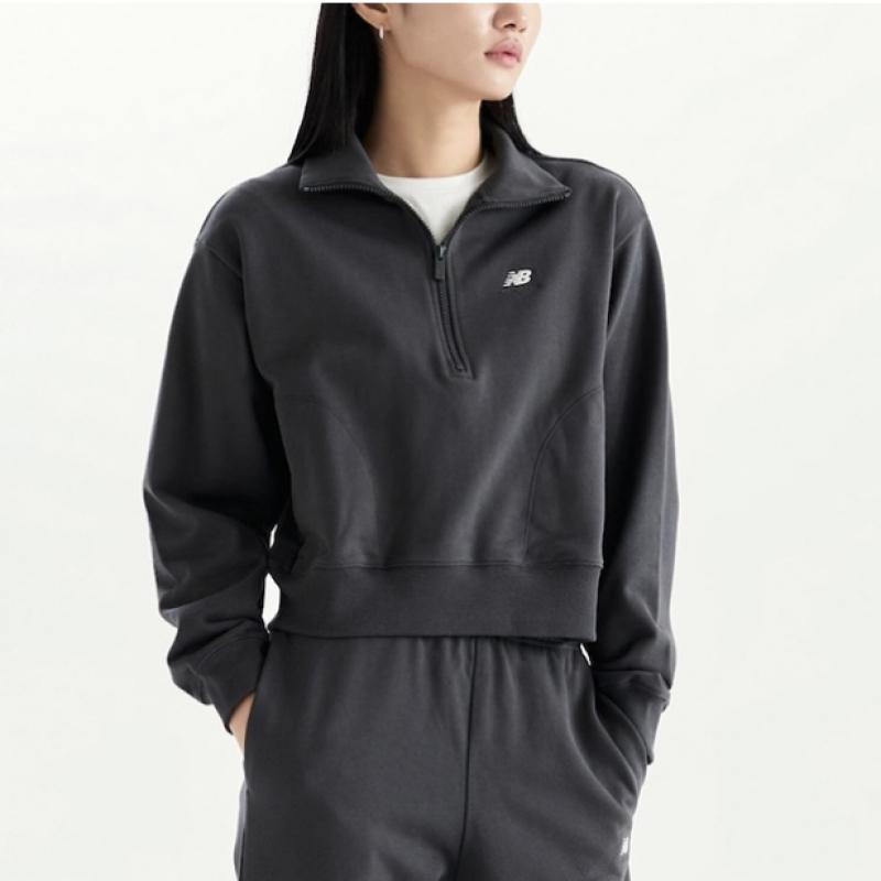 New Balance Women S Athletic Semi Crop Half Zip Up SweatShirt nbncd4S032 3 Choice 1