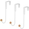 Door Hooks, Door Hangers, Wall Hooks, Hat Hooks, Coat Hooks, Design, Set of 3 (White)