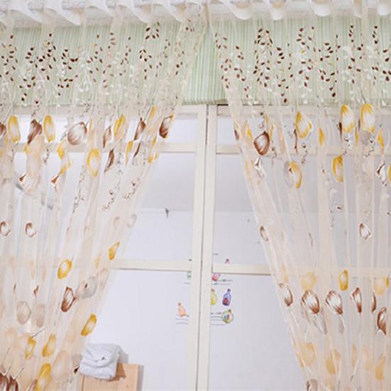 Вуаль с цветком тюльпана, занавеска, драпировка, панель, прозрачное украшение для дома, двери, окна