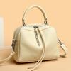 Women's Fashion Zipper Decoration Crossbody Bag Vintage Solid Color PU  Leather Shoulder Bag Luxury Design Ladies Trend Handbags