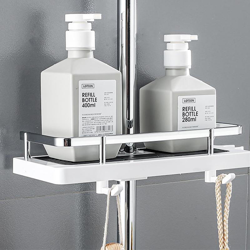 Полка для душа, подъемный кронштейн для дома, ванной комнаты, без отверстий, поднос для хранения душевой штанги для ванной комнаты