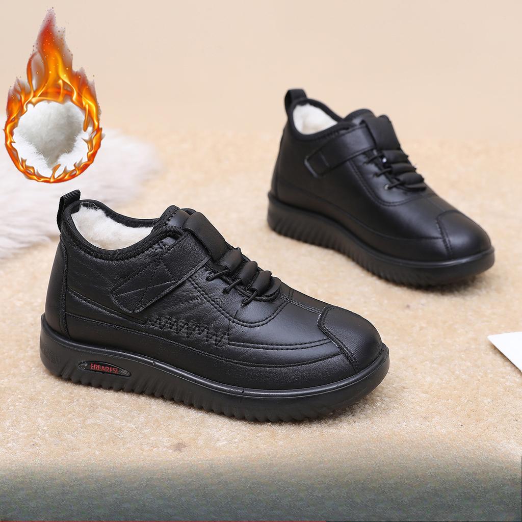 2025 Новый стиль Старый Пекин Зимние женские хлопковые ботинки Нескользящие Удобные Материнские хлопковые туфли Плюс Бархат Теплые Для среднего и пожилого возраста Снежные ботинки