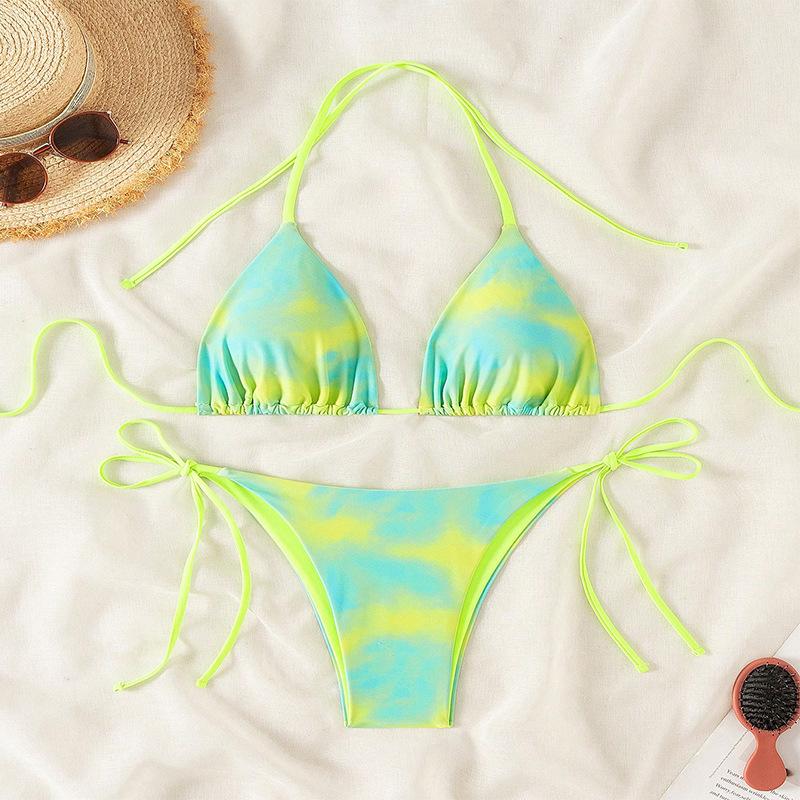 TS JYL-BK030 Print Halter Bikini Top, Tie Back Sexy Swim Top For Beach And Spa Wear