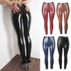 Women Faux Leather Pants Elastic Skinny Butt-lifted High Waist Glossy Soft Breathable Figure-shaping Tummy Control Solid Color Lady Nightclub