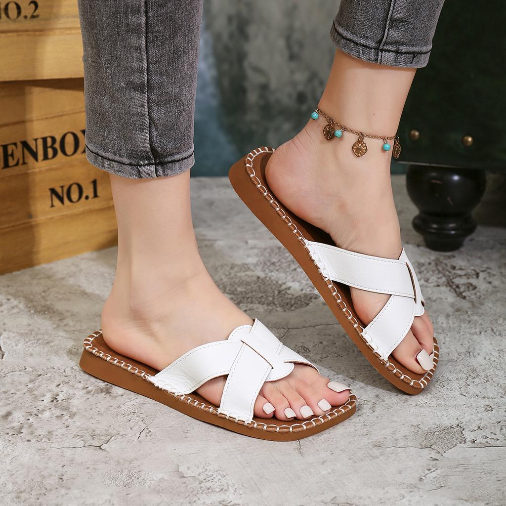 Summer New Foreign Trade Large Size Cool Slippers Fashion Cross with Beach Cool Slippers Women's Spot Cool Slippers