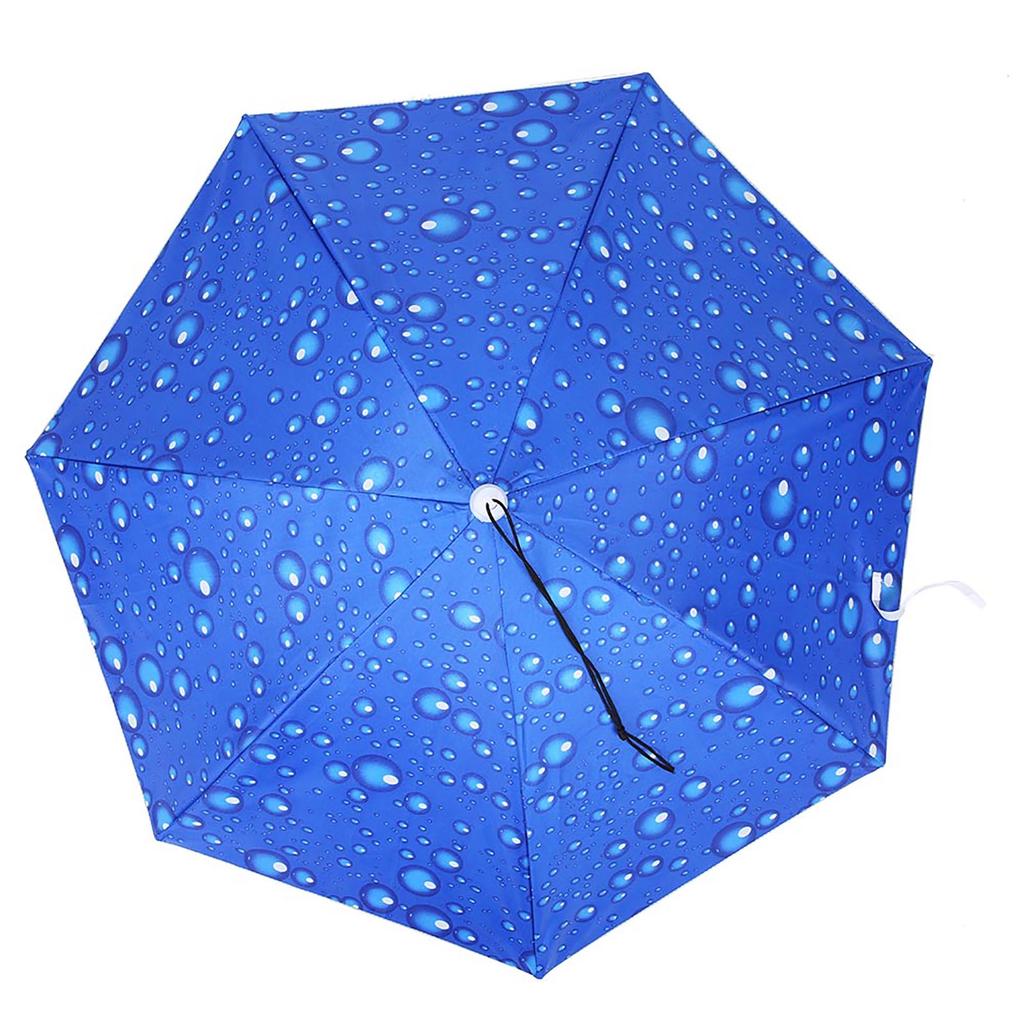 77cm Sunscreen Windproof Head Mounted Umbrella Top Folding Hat Umbrella(Raindrop Purple)