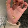 French High-end Brushed Octagonal Star Pendant Necklace for Women's Fashion, Versatile Collarbone Chain, Light Luxury Necklace