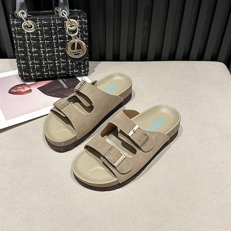Slippers Platform Low Shoes Woman  Shale Female Beach Pantofle Luxury Slides Soft Sabot New Summer Designer Rome Fabri
