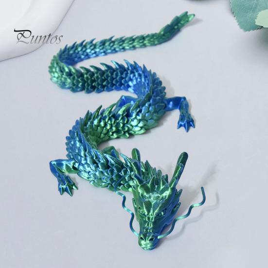 Китайская статуя дракона, напечатанная на 3D-принтере, фигурка дракона с подвижными суставами, шарнирная скульптура дракона, украшение стола для домашнего офиса