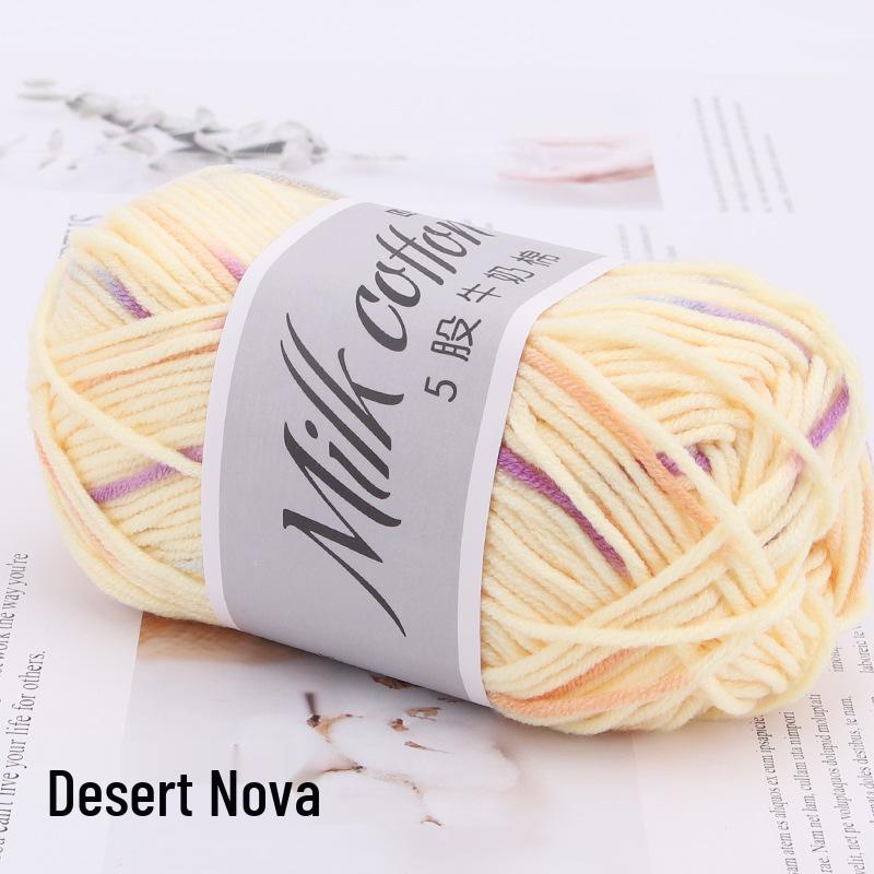 Пряжа из гребенного молочного хлопка для детских пинеток крючком - Средней толщины, Набор материалов для вязания своими руками