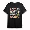 Women's Oversize Soft Trend Classic T-Shirt Starfish Ice Cream Camera Design Tee