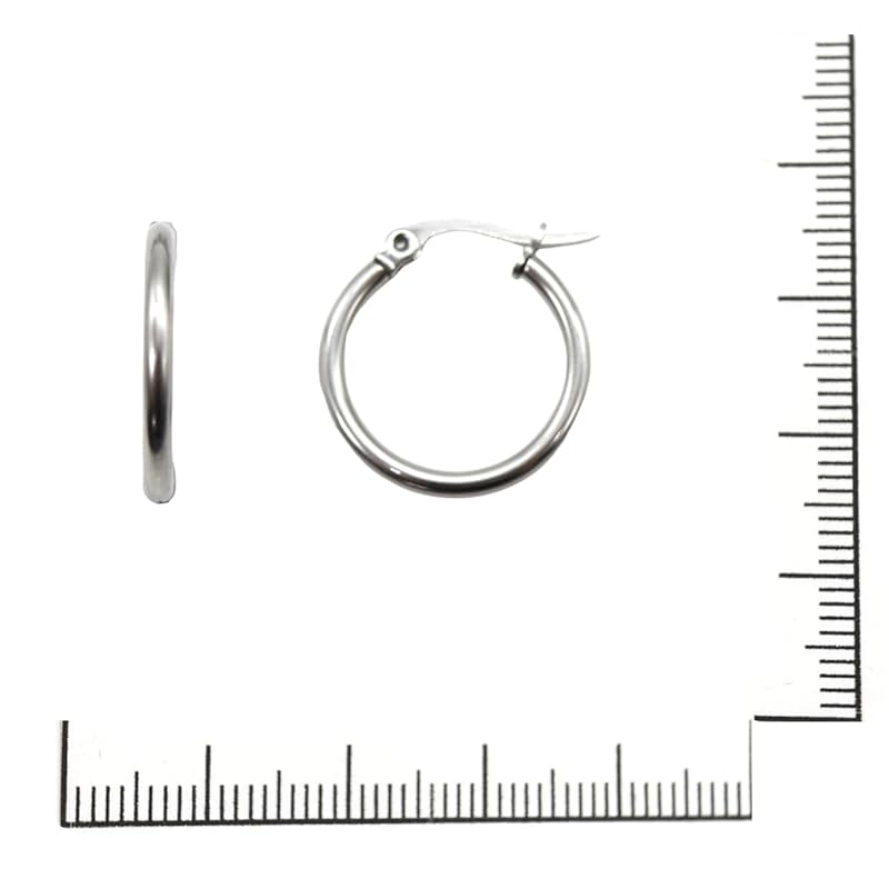 [Petit-Germe] petit gelme hoop earrings stainless 316L 15mm silver color P1026