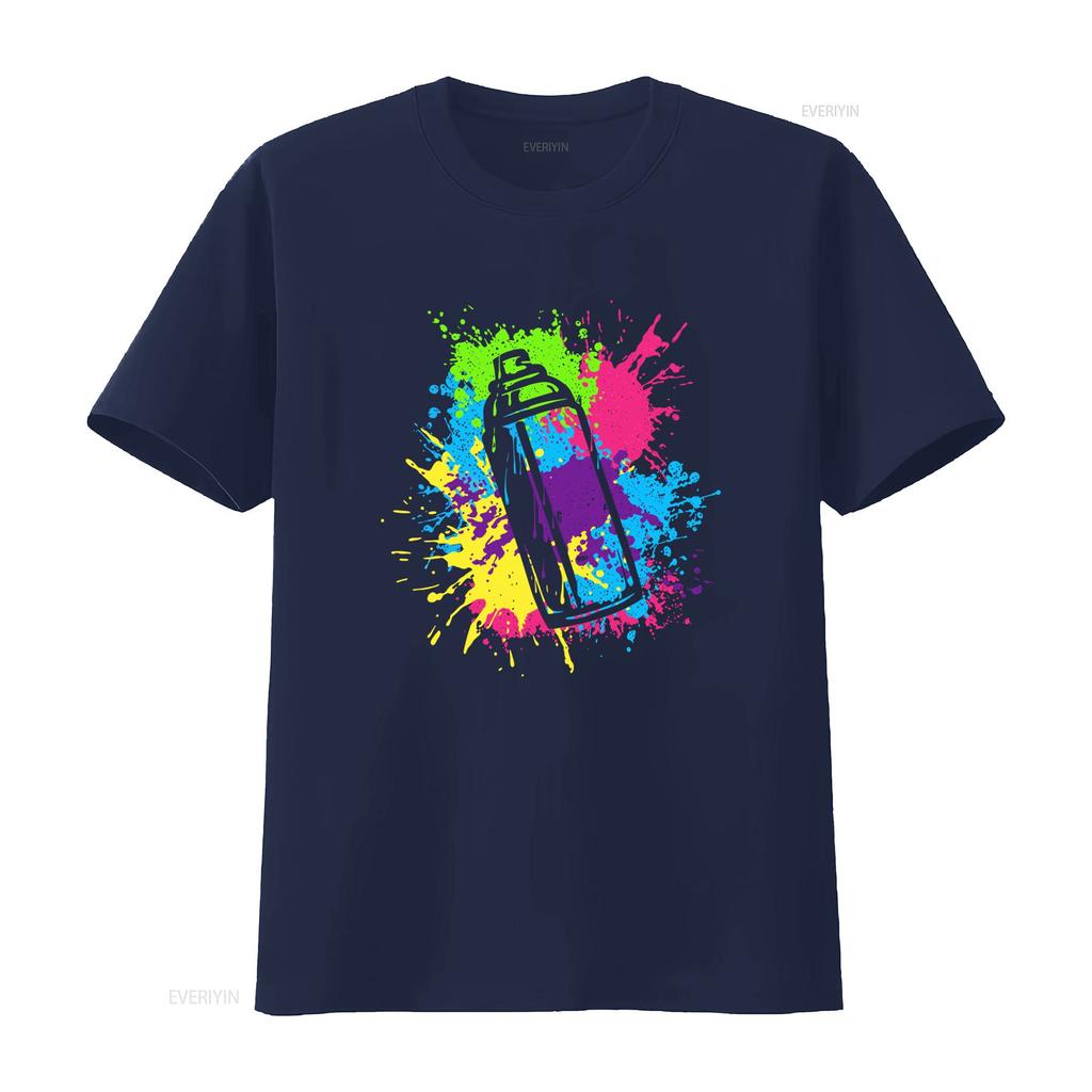 Fat Cap Graffiti Spray Paint Cans Street Art Artist T Shirt Colorful Design For Urban Style Vintage Washed Comfortable
