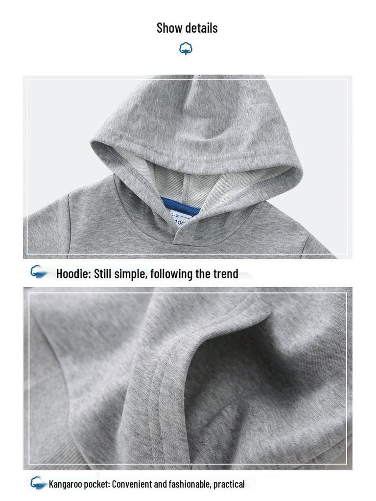 Детский хлопковый худи и штаны - комплект из двух предметов для мальчиков и девочек - весенне-осенняя спортивная одежда