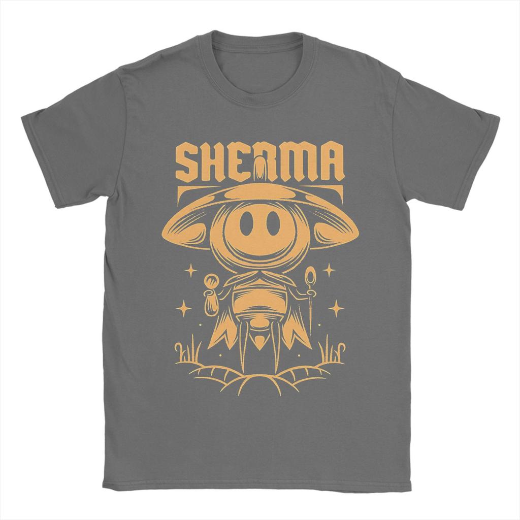 Мужские футболки Hollow Knight Silksong Sherma Винтажные 100% Хлопок Короткий рукав Футболки Круглый вырез Одежда Подарок