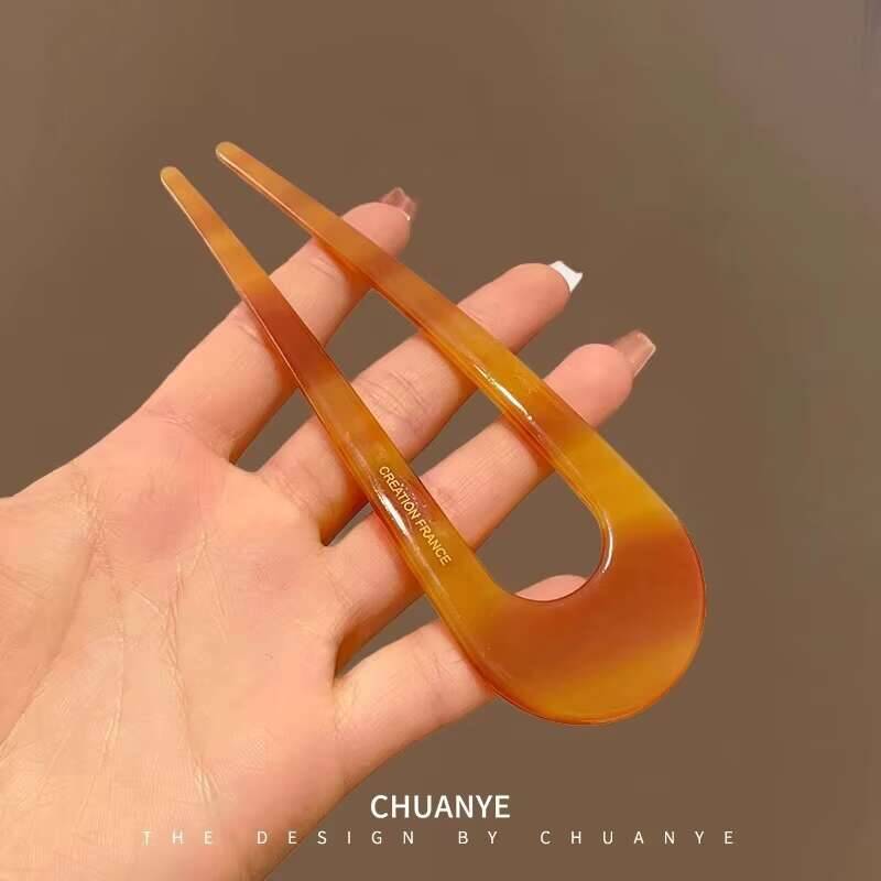 Модная элегантная заколка для волос с мраморным узором для женщин, акриловая U-образная шпилька для волос, аксессуары для волос, ювелирные изделия, заколки для волос, ювелирные изделия