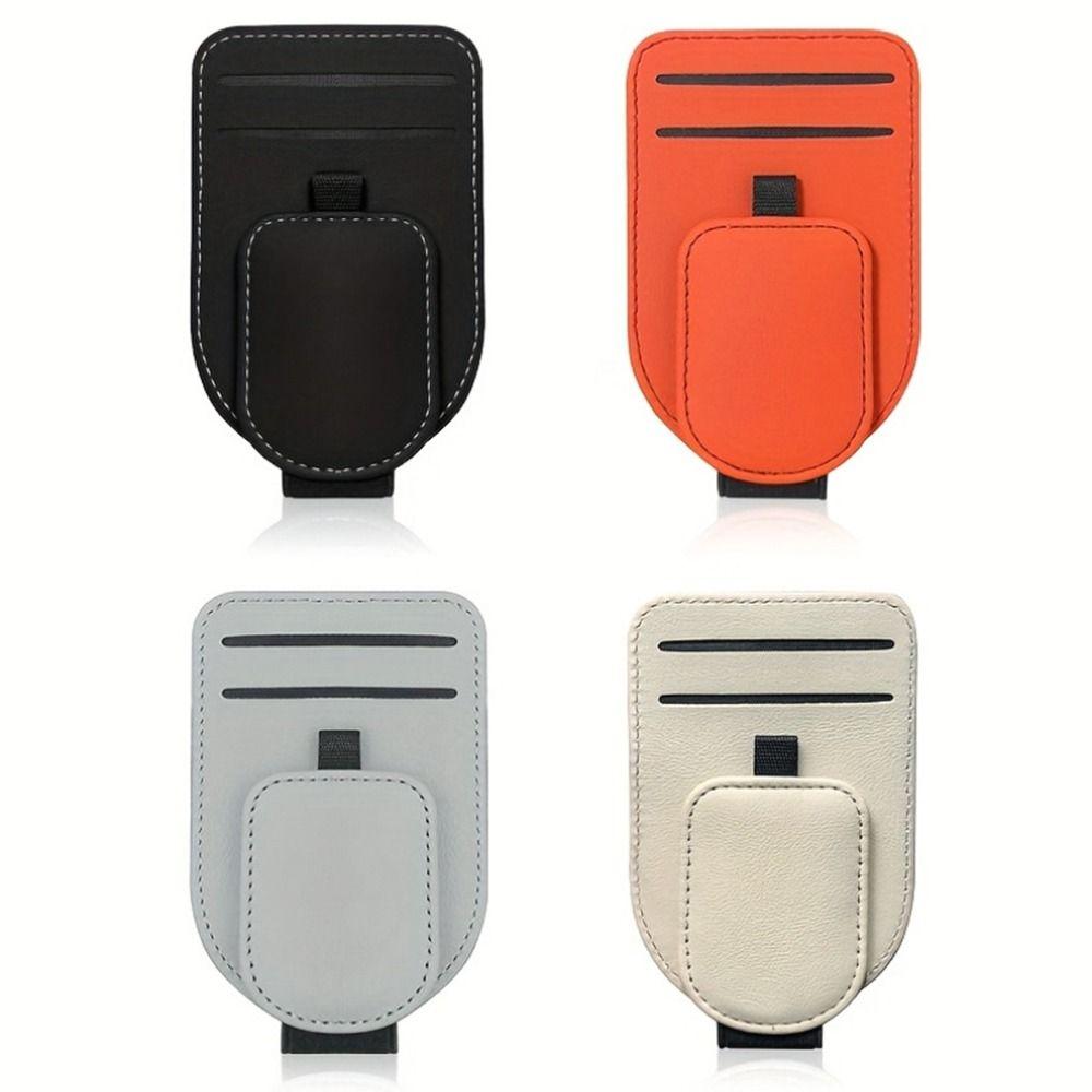 Creative Car Sun Visor Glasses Holder PU Leather Car Sunglasses Holder Vehicle Accessory