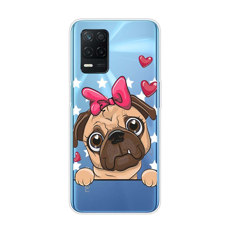 Cartoon Cute Pug Dog For Realme 8 8i V3 V5 GT Neo Flash Edition Explorer Master Neo2 Narzo 30 50i 50A C21Y Phone Case