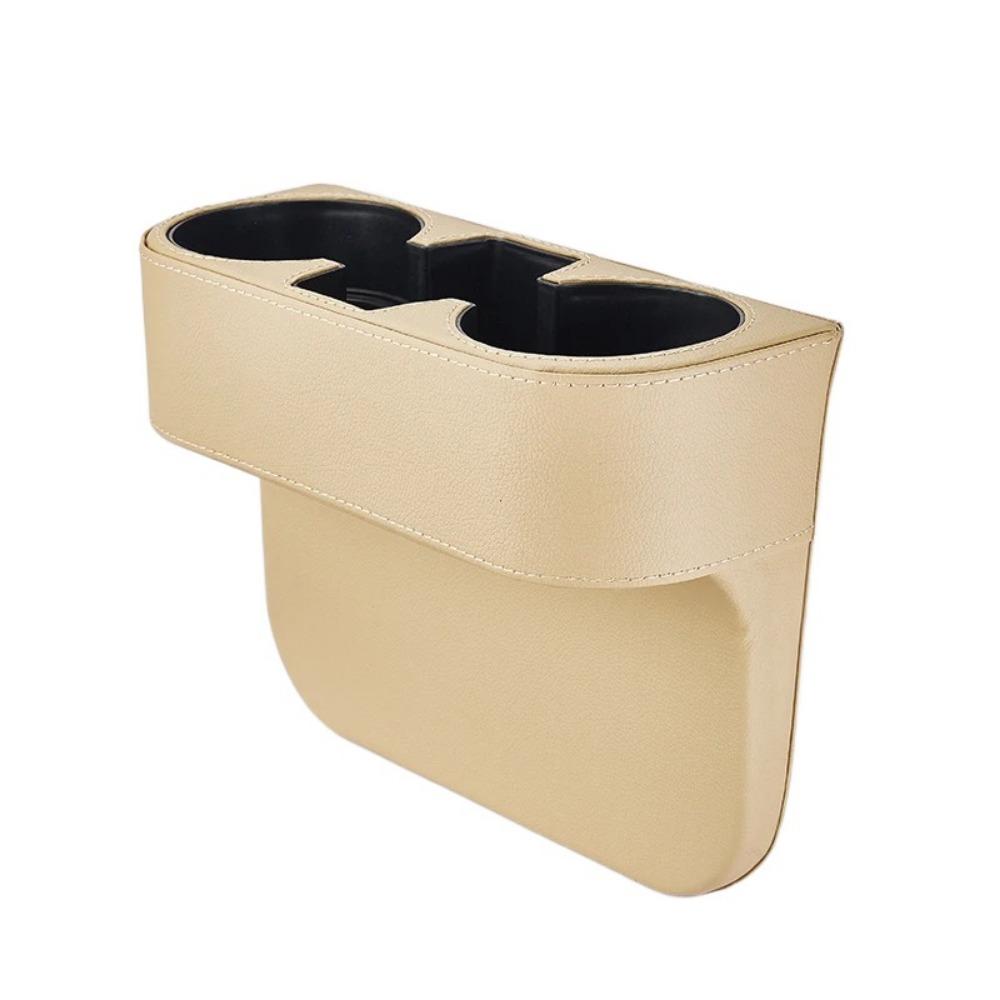 Multifunctional Car Leather Cup Holder PU Leather Gap Filler Storage Box  Truck Interior