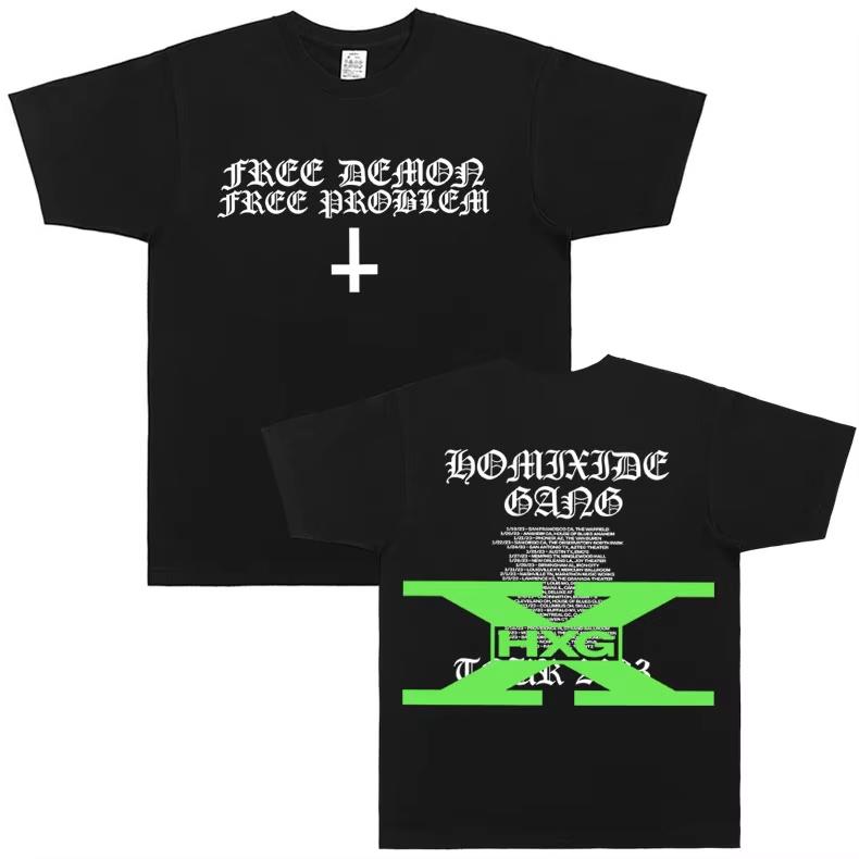 Летняя Модная Трендовая Футболка Homixide Gang Mosh Pit Control Футболка Мужская Женская Винтажный Топ Playboi Carti Opium Мерч Футболка HXG Футболки