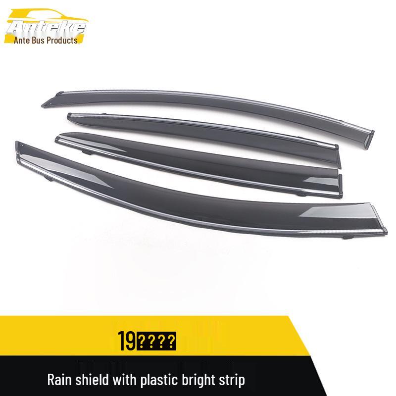 19 Ford Focus Rain Guards with Bright Trim & Sun Visor Stickers - Exterior Accessories