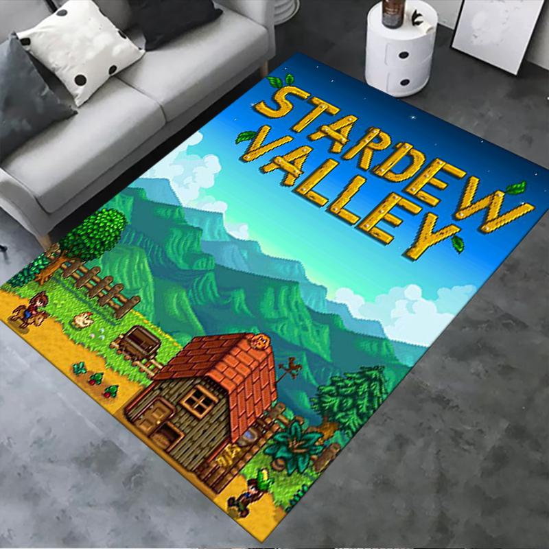 2025 Новый ковер Stardew Valley для гостиной, спальни, дома, украшение дивана, игровая коврик для детей, нескользящий напольный коврик179