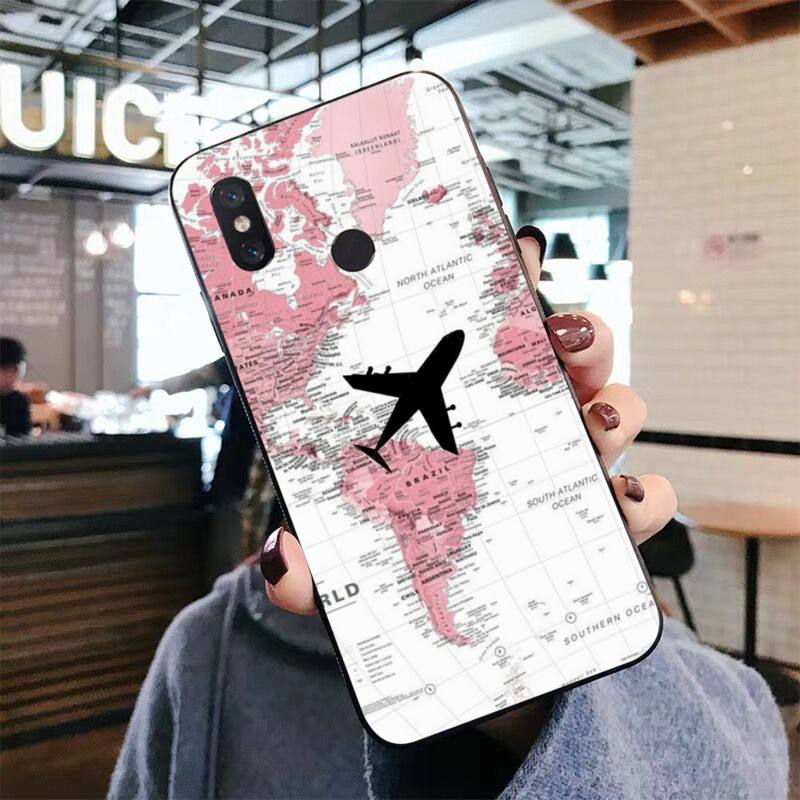 Popular World Map Travel Phone Case for Xiaomi mi 5 6 8 9 10 lite pro SE Mix 2s 3 F1 Max2 3