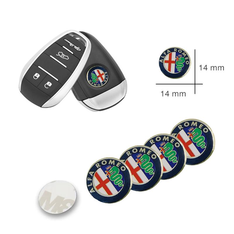 DGJLS1 5/10Pcs Aluminium Metal Car Key Emblem Stickers For Alfa Romeo 156 159 147 4C 8C 166 Giulia Giulietta Mito Stelvio Spider GT