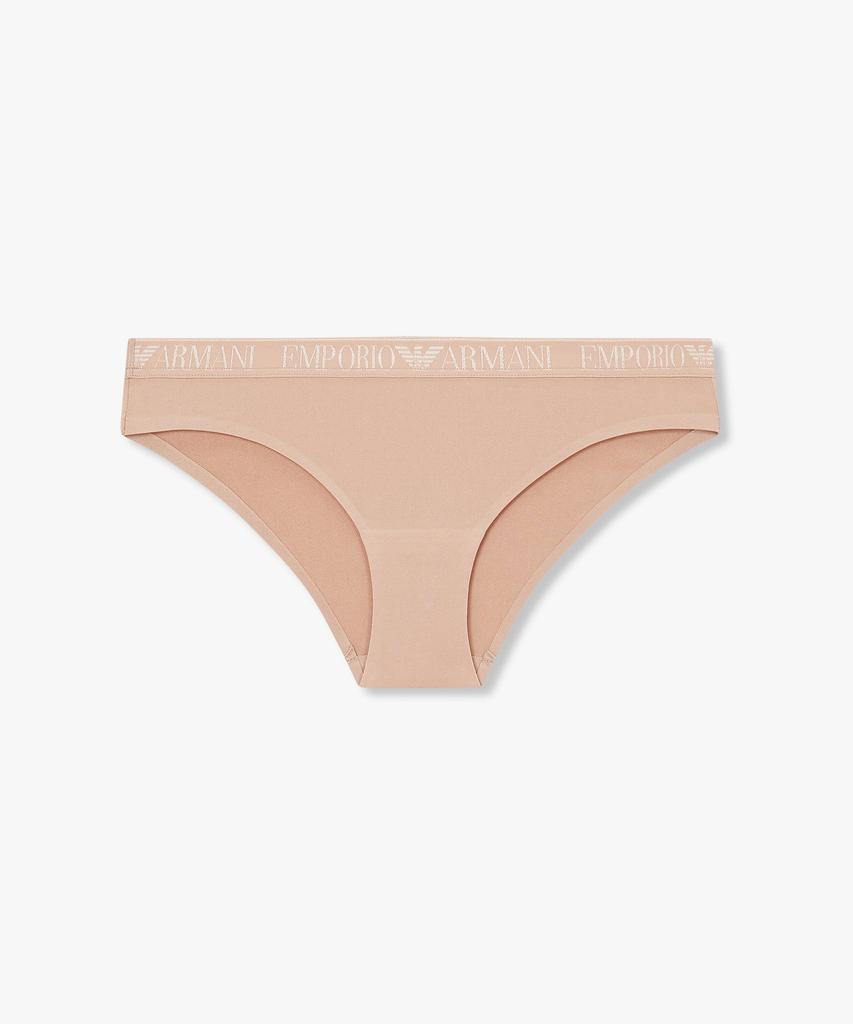 EMPORIO ARMANI UNDERWEAR Женские трусы-слипы с блестящей полосой с логотипом_Телесный 0825311509