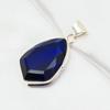 Blue Sapphire Pendant, Handmade Gemstone Pendant, 925 Solid Sterling Silver Pendant Antique Jewelry, For Engagement Gift