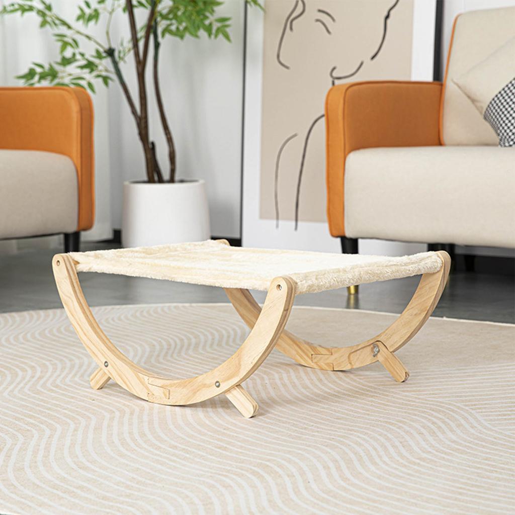 Деревянный гамак для кошек Деревянная кровать-качели для кошек Складная съемная кровать для домашних животных для кошек собак питомцев Плюшевый