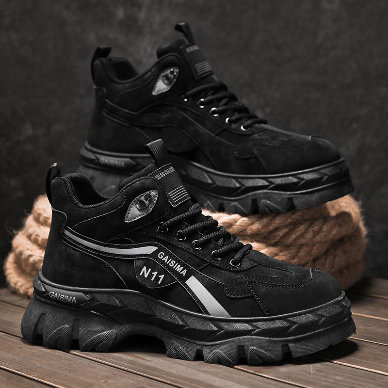 Новые модные осенние и зимние мужские высокие ботинки martin для студентов, трендовые рабочие туфли на мягкой подошве для мальчиков, кроссовки Martin с защитой труда