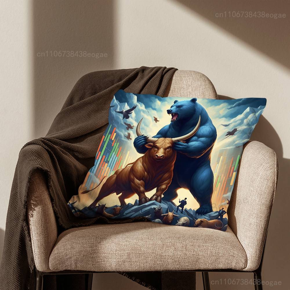 Day Trading Art Pillow Case For Room Sofa Cushion Cover Suitable For Home Bedroom Decoration And Protector