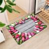 1pc Spring Style Doormat: Wood-style Mat Decorated with Colorful Tulips, for Home Entryway Welcome Mats, Kitchen, Living Room, Bathroom, Bedroom - Rec