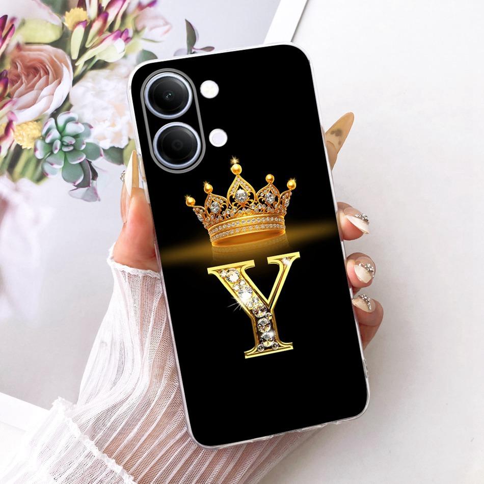 Для Vivo Y05 Y11d 2026 Модный чехол для телефона с буквой и короной Для Vivo Y11D Y05 4G Мягкие силиконовые TPU чехлы