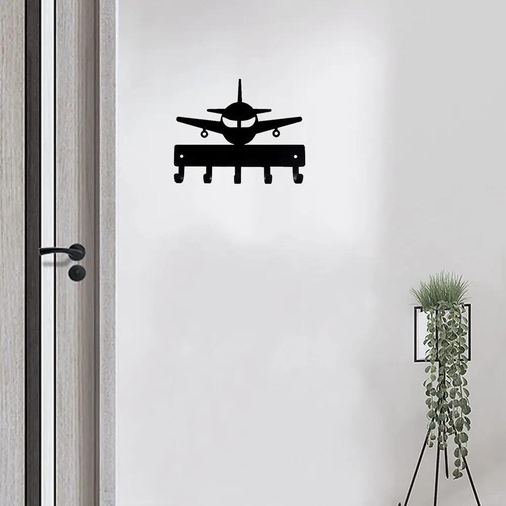 1шт. Вешалка для ключей "Самолет №1" - 6 дюймов в ширину, металлическое настенное искусство для любителей авиации