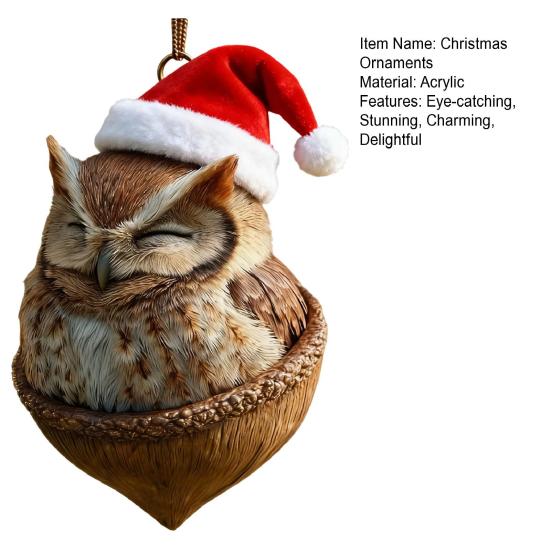 Лесное животное Желудь Орнамент Лесное существо Рождественские украшения 2D Акрил Уютная сосновая шишка Животные Подвесное украшение для домашнего декора для вечеринки