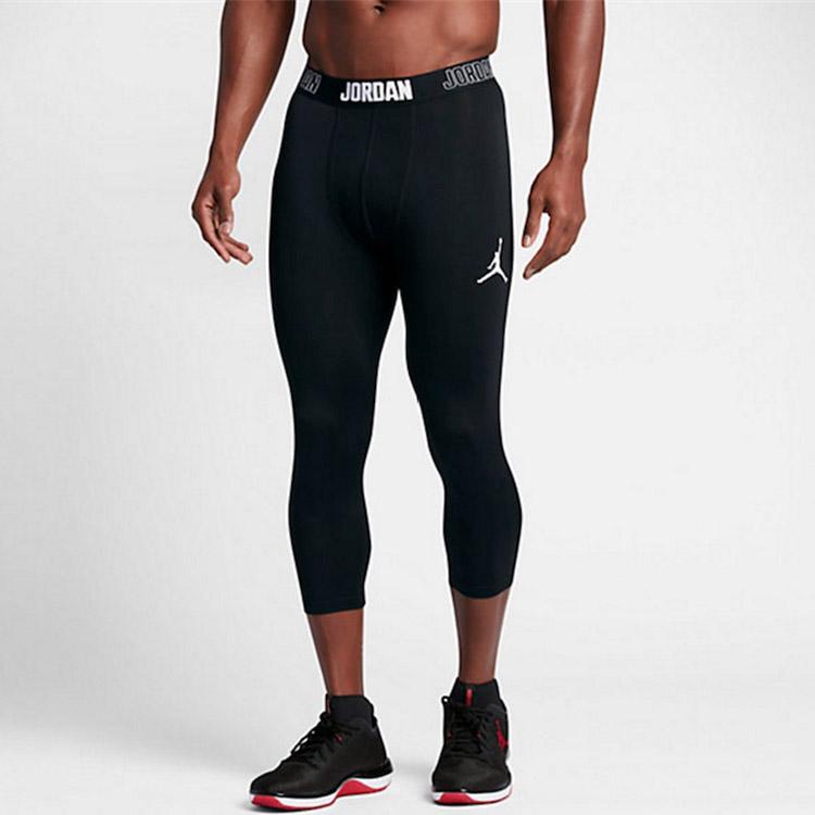 Jordan Мужские тренировочные тайтсы Pro Compression на три четверти, черные 814656-010