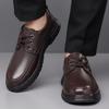 Fashion Leather Mens Oxfords Shoes Casual Wedding Dress Footwear 2025 New Men Walking Shoes Soft Flats Lace-up Formal Business Shoes
