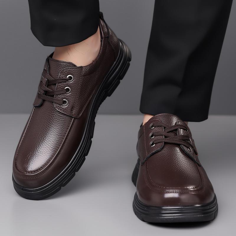 Fashion Leather Mens Oxfords Shoes Casual Wedding Dress Footwear 2025 New Men Walking Shoes Soft Flats Lace-up Formal Business Shoes