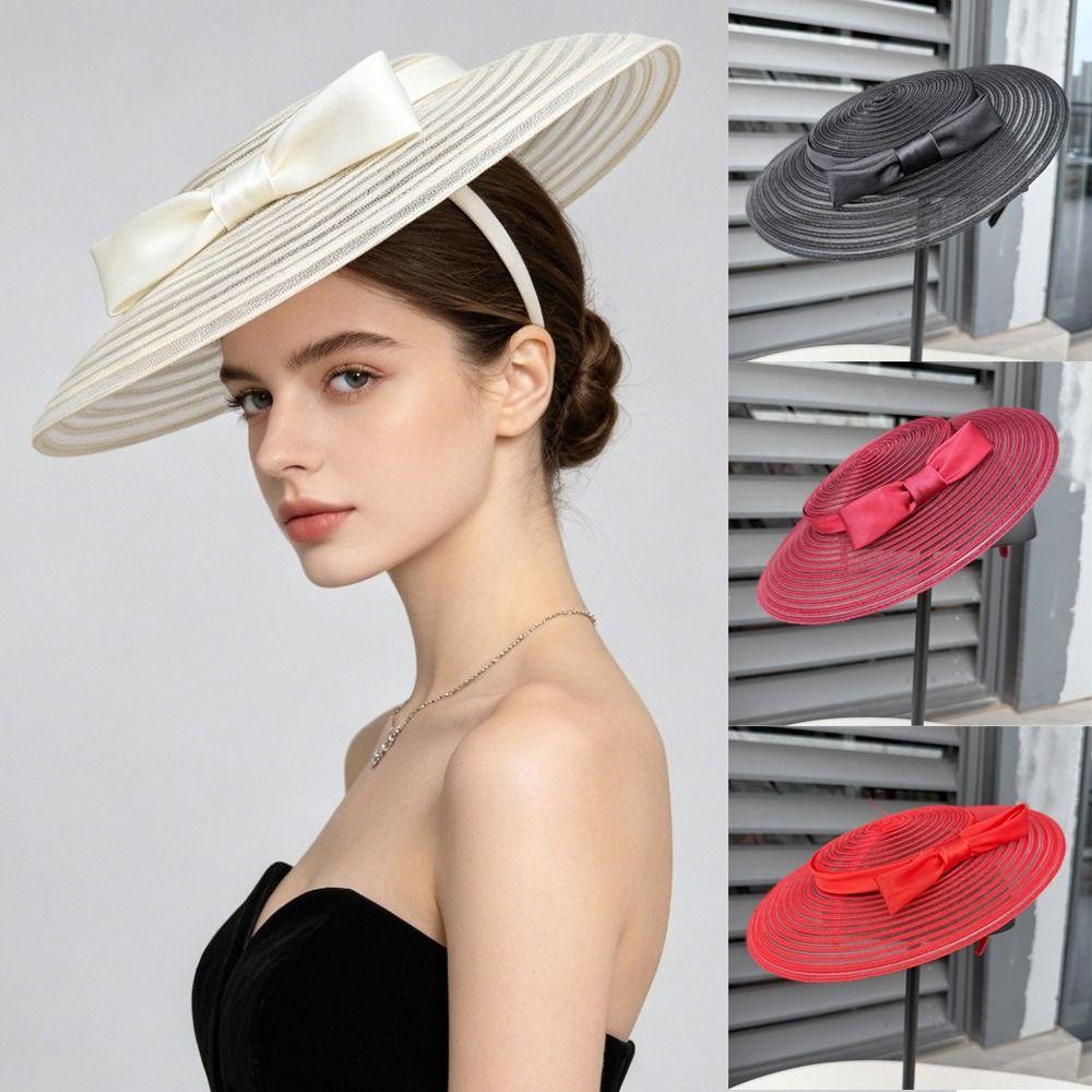 Elegant Wide Brim Fascinator Headband Style Sunscreen Hat Trend Kentucky Hat Women’s